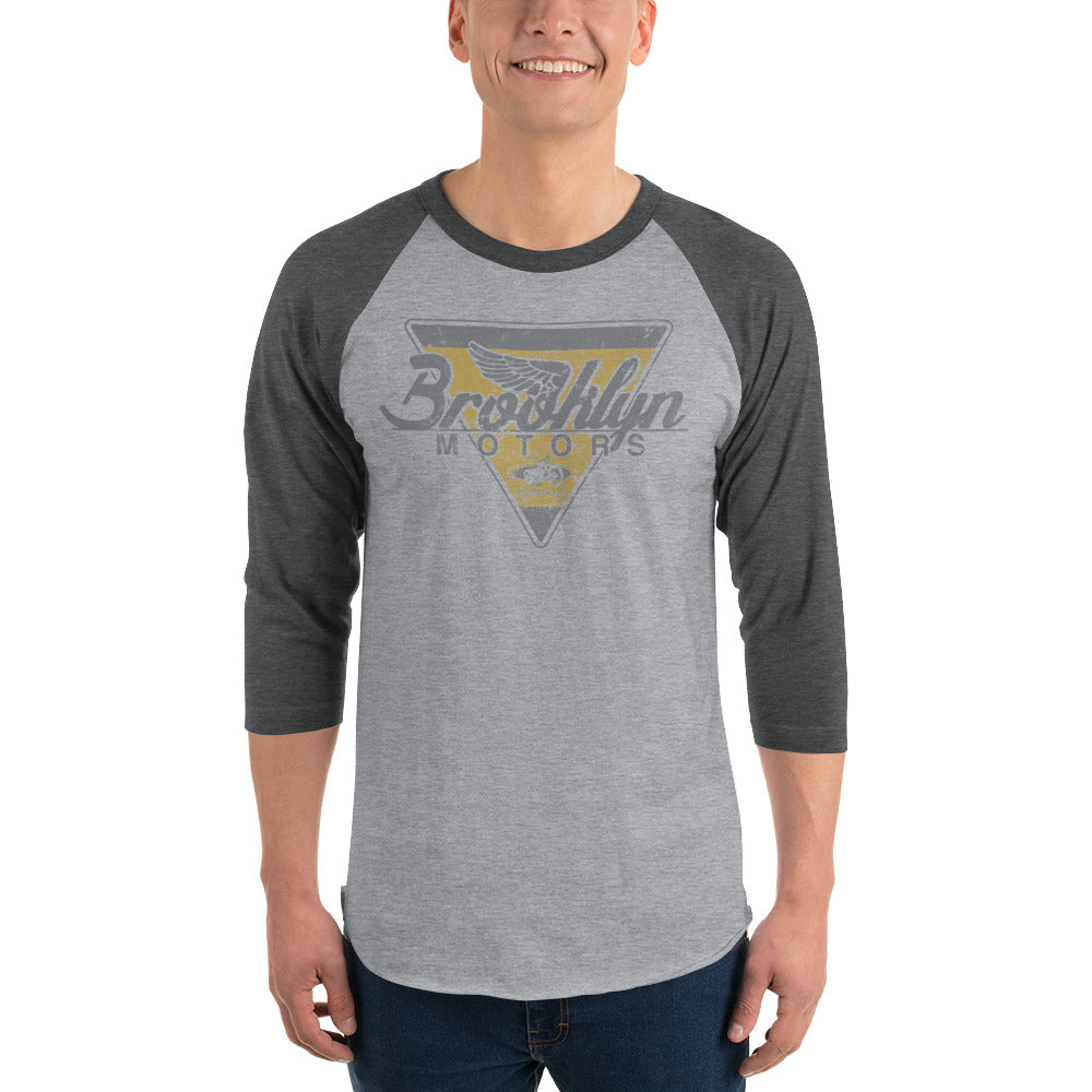 3/4 sleeve raglan t shirt | Emblem T shirt| Brooklyn Motors