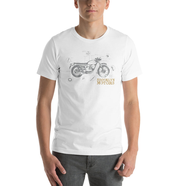 T-shirt BROOKLYN MOTO Noir Pour Motards - Taille L, Marque Anvil, Occasion Très Bon état
